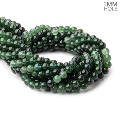 8mm Serpentine Plain Round Beads 16 inch 51 pieces 1mm Large Hole AA