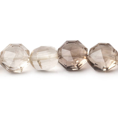 8mm Shaded Smoky Quartz Faceted Hexagon Beads 16 inch 51 pieces
