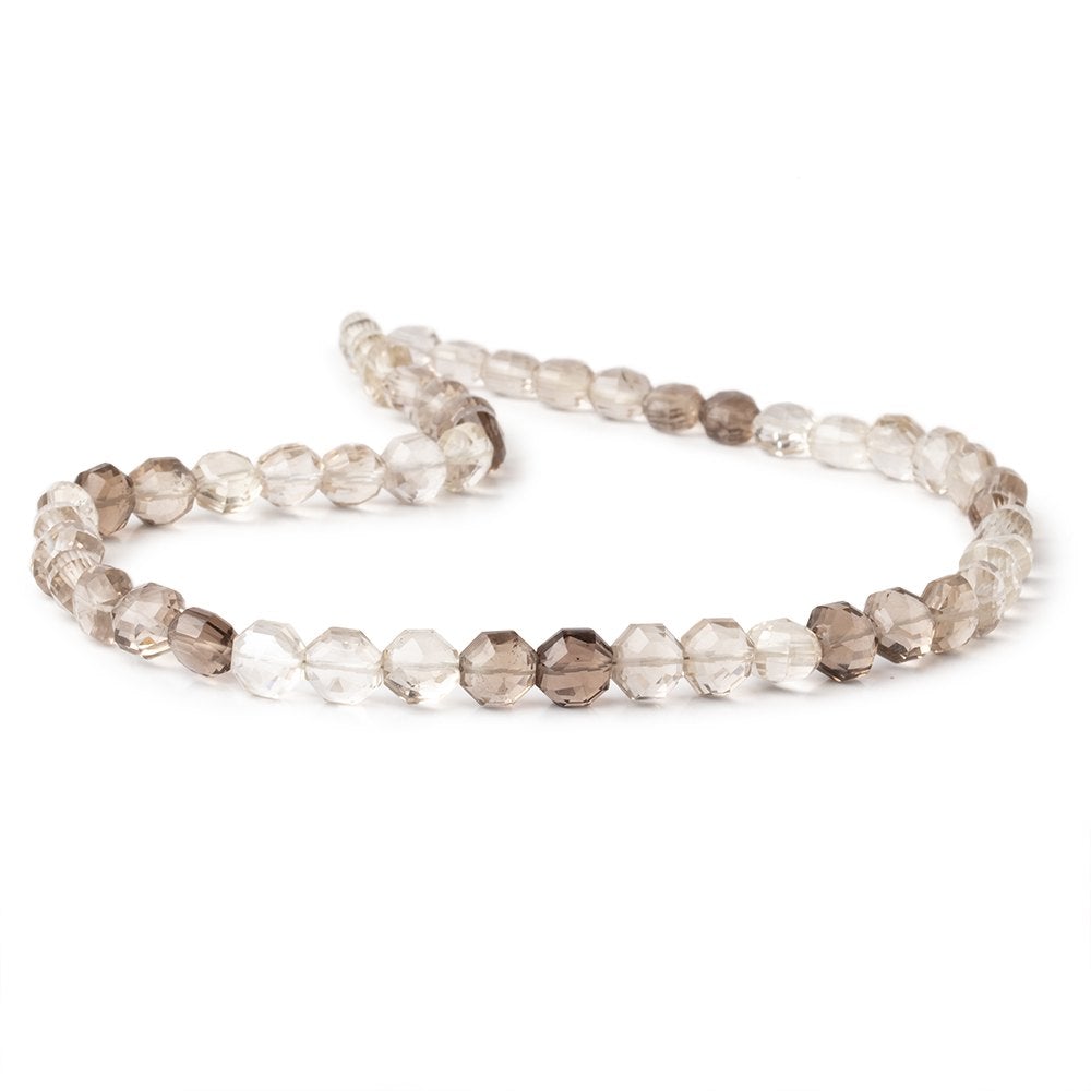 8mm Shaded Smoky Quartz Faceted Hexagon Beads 16 inch 51 pieces