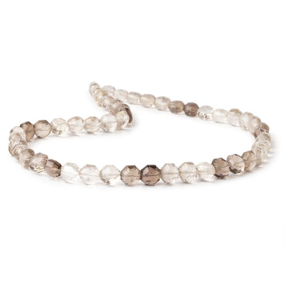 8mm Shaded Smoky Quartz Faceted Hexagon Beads 16 inch 51 pieces