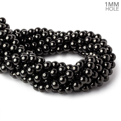 8mm Shungite plain round beads 15 inch 51 pieces 1mm hole A