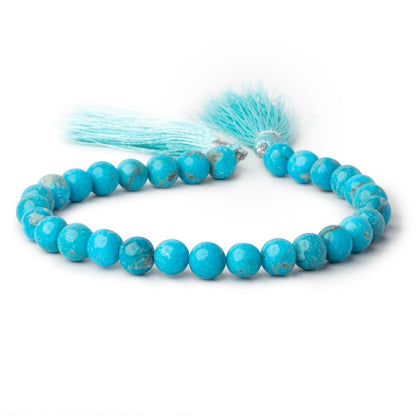 8mm Sleeping Beauty Turquoise Plain Round Beads 9 inch 29 pieces AA