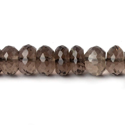 8mm Smoky Quartz Faceted Rondelles 14.5 inch 74 beads AAA