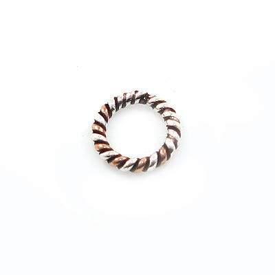 8mm Sterling Silver and Copper Twisted Jumpring -10pcs