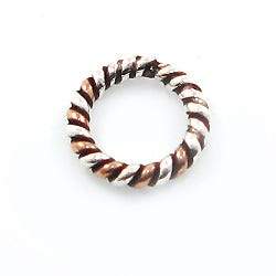 8mm Sterling Silver and Copper Twisted Jumpring -10pcs
