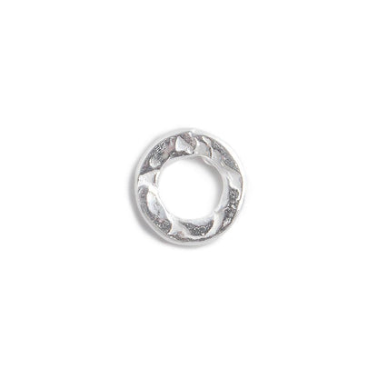 8mm Sterling Silver Hammered Jump Ring Connector 4mm ID Set of 10 pieces
