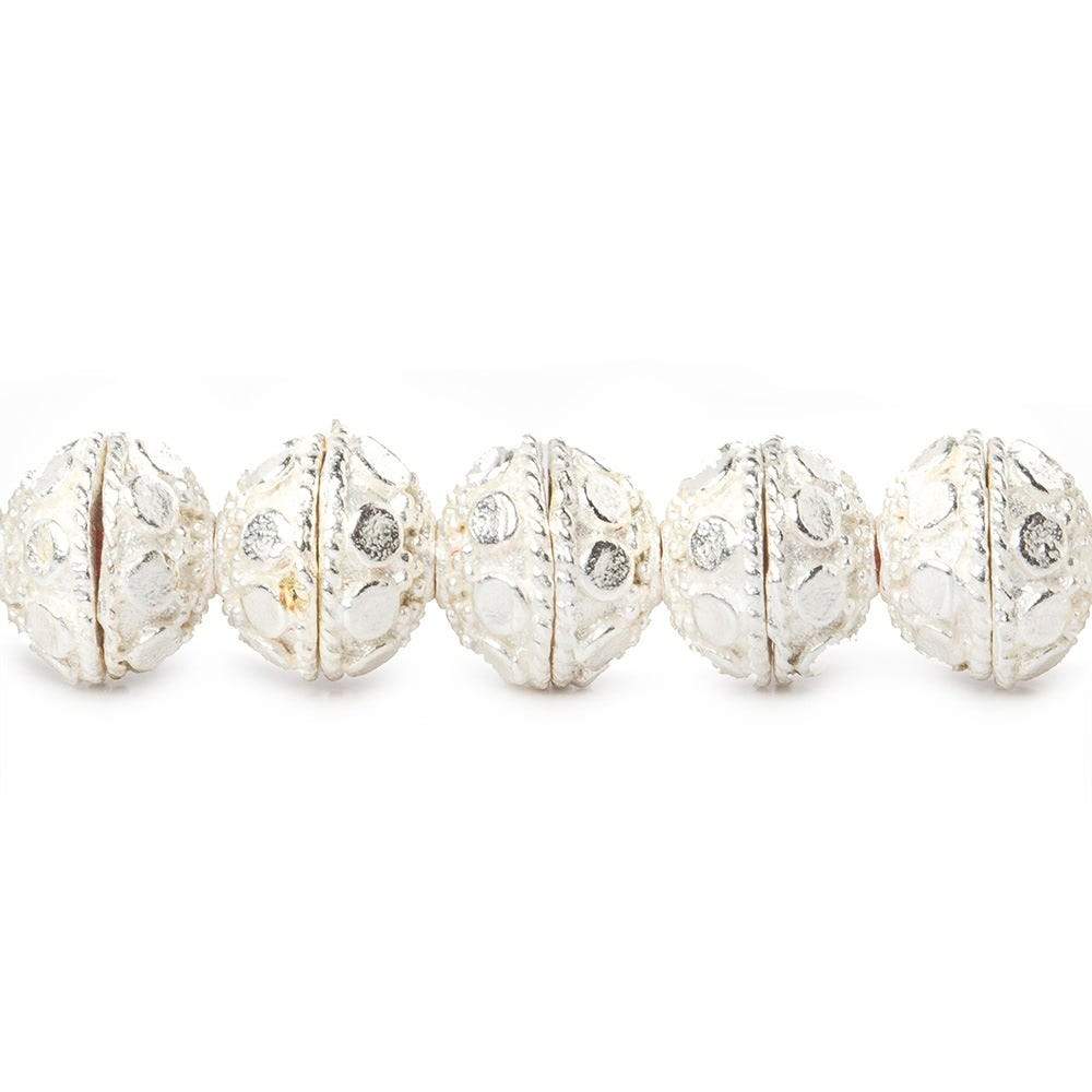 8mm Sterling Silver plated Copper Bead Cap Dots 8 inch 56 beads