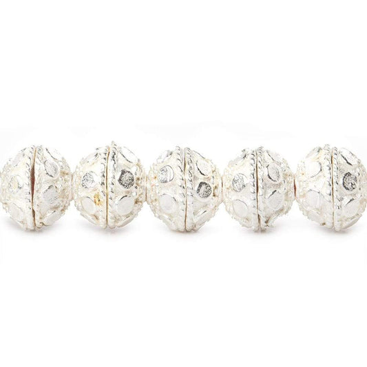 8mm Sterling Silver plated Copper Bead Cap Dots 8 inch 56 beads