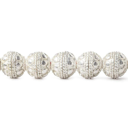 8mm Sterling Silver Plated Copper Bead Cap Round Petite Miligrain Edge & Plain Circle 8 inch 54 beads