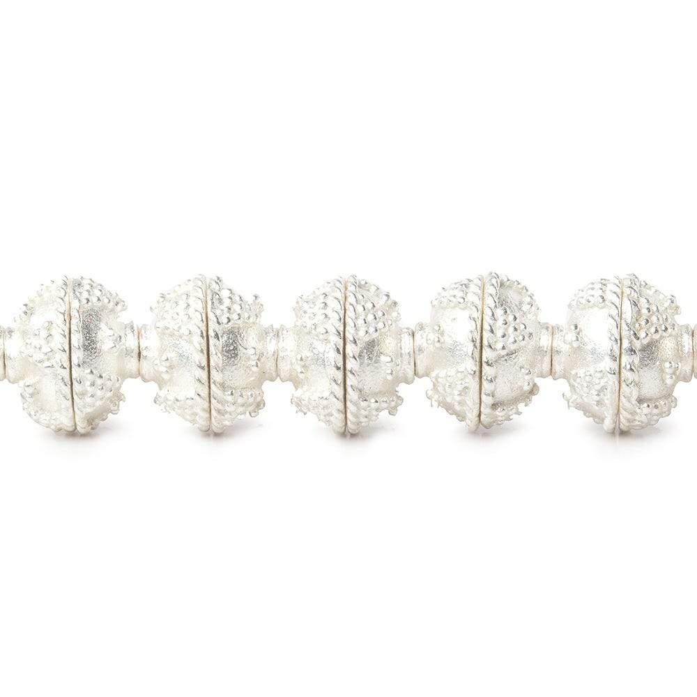 8mm Sterling Silver Plated Copper Bead Cap Roval Miligrain Triangles 8 inch 54 beads