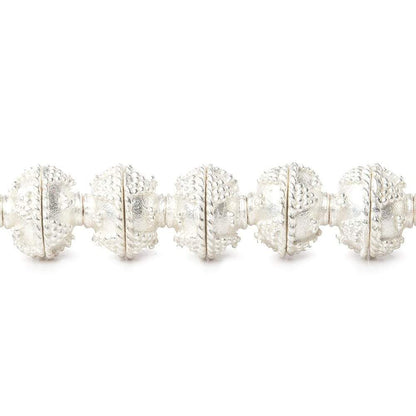 8mm Sterling Silver Plated Copper Bead Cap Roval Miligrain Triangles 8 inch 54 beads