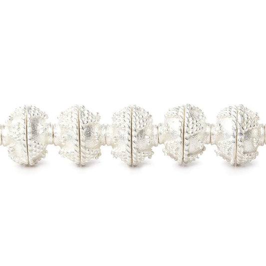 8mm Sterling Silver Plated Copper Bead Cap Roval Miligrain Triangles 8 inch 54 beads