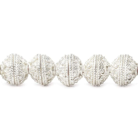 8mm Sterling Silver Plated Copper Bead Cap Roval Petite Persian 8 inch 54 beads