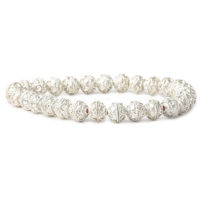 8mm Sterling Silver Plated Copper Bead Cap Roval Petite Persian Circle 8 inch 54 beads