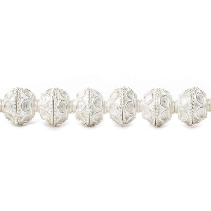 8mm Sterling Silver plated Copper Bead Cap Simple Arch 8 inch 54 beads