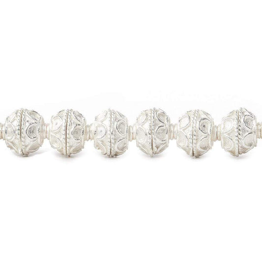 8mm Sterling Silver plated Copper Bead Cap Simple Arch 8 inch 54 beads