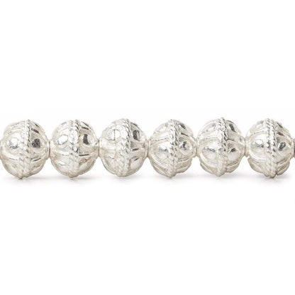 8mm Sterling Silver Plated Copper Bead Round Bail Design 8 inch 28 pcs