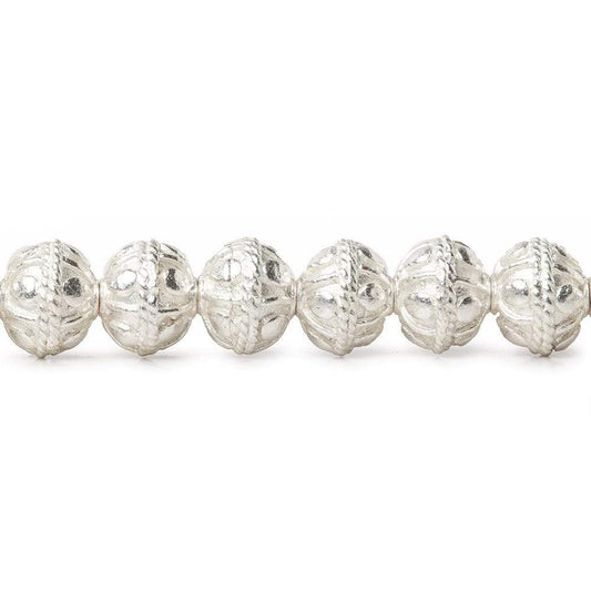 8mm Sterling Silver Plated Copper Bead Round Bail Design 8 inch 28 pcs