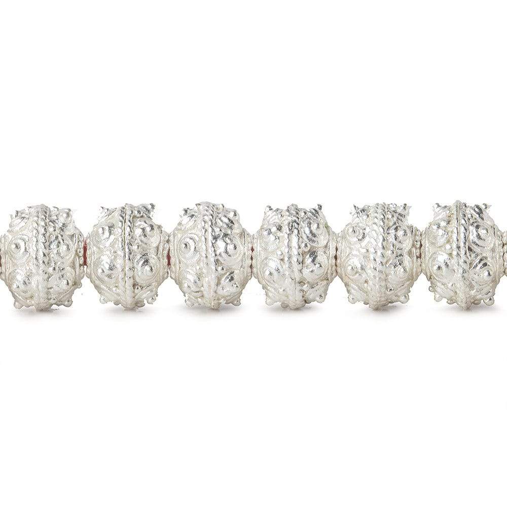 8mm Sterling Silver plated Copper Bead Roval Sphere Design 8 inch 28 pcs