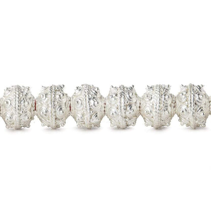 8mm Sterling Silver plated Copper Bead Roval Sphere Design 8 inch 28 pcs