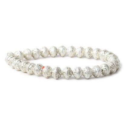 8mm Sterling Silver Plated Copper Bead Roval Triple Leaf Tip 8 inch 30 pcs