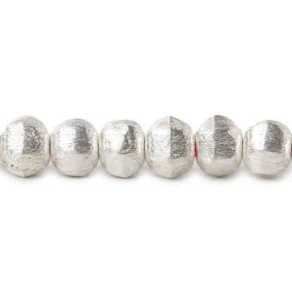 8mm Sterling Silver plated Copper Brushed Hexagon Beads 8 inch 30 pcs