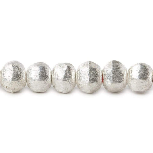 8mm Sterling Silver plated Copper Brushed Hexagon Beads 8 inch 30 pcs