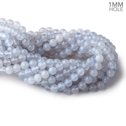 8mm Turkish Blue Chalcedony Plain Round Beads 15.5 inch 50 pieces