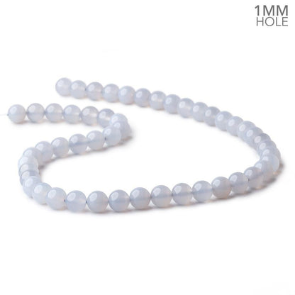 8mm Turkish Blue Chalcedony Plain Round Beads 15.5 inch 50 pieces