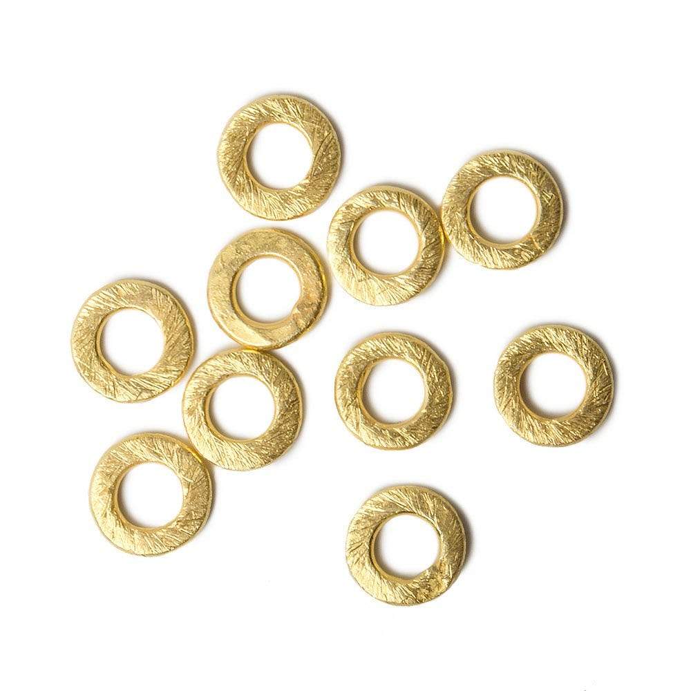 8mm Vermeil brushed Jump Ring Set of 10 pieces