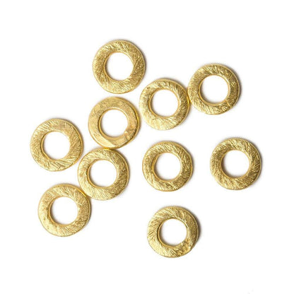 8mm Vermeil brushed Jump Ring Set of 10 pieces