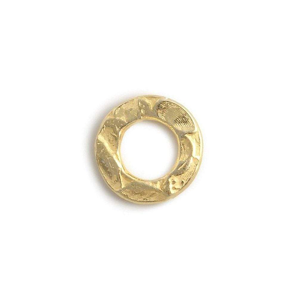 8mm Vermeil Hammered Jump Ring Connector 4mm ID Set of 10 pieces