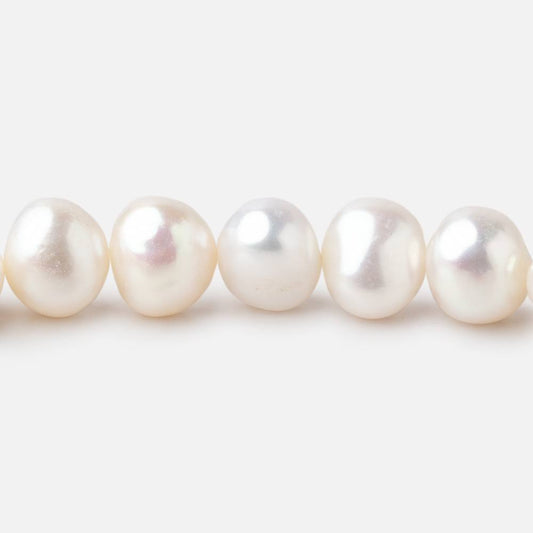 8mm White Baroque Freshwater Pearls 16 inch 55 pieces