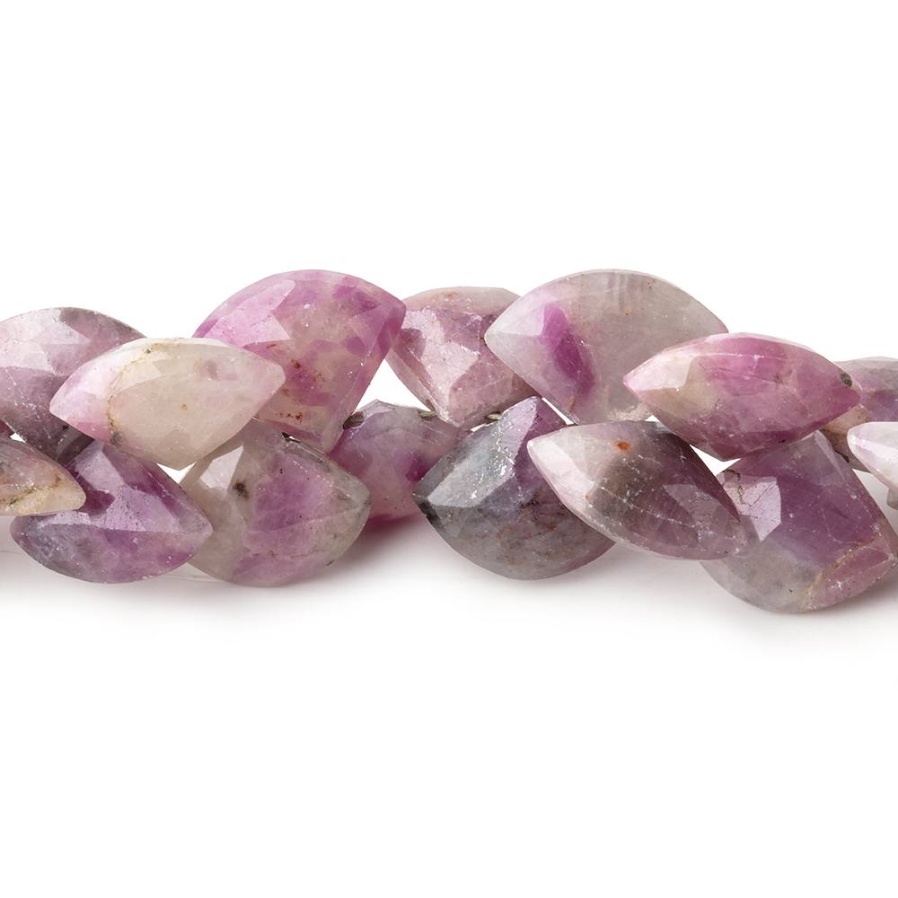 8x10-8x12mm Ruby in Marble Matrix Faceted Fan Beads 7 inch 50 pieces