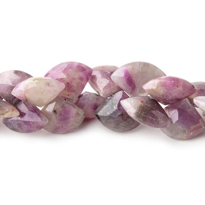 8x10-8x12mm Ruby in Marble Matrix Faceted Fan Beads 7 inch 50 pieces