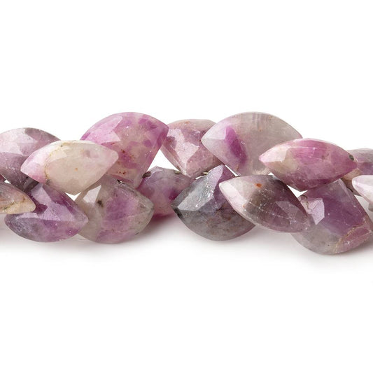 8x10-8x12mm Ruby in Marble Matrix Faceted Fan Beads 7 inch 50 pieces