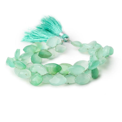 8x10-8x13mm Chrysoprase Faceted Fan Beads 8 inch 53 pieces