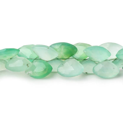 8x10-8x13mm Chrysoprase Faceted Fan Beads 8 inch 53 pieces