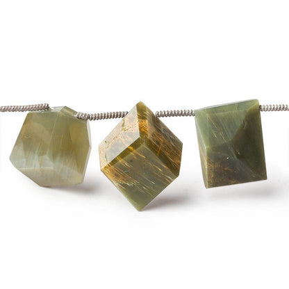 8x12mm Blond Tiger Eye Faceted Freeform Beads 8 inch 15 pieces