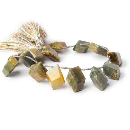 8x12mm Blond Tiger Eye Faceted Freeform Beads 8 inch 15 pieces