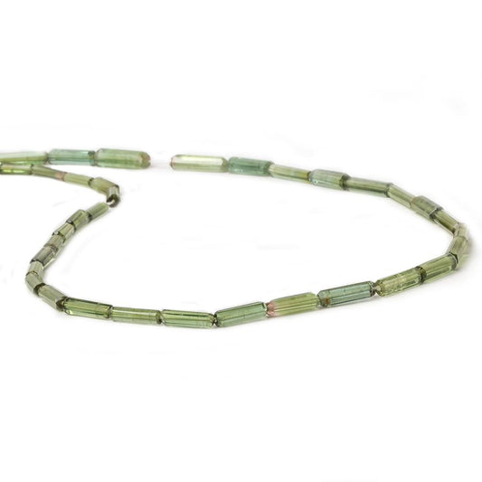 8x2-13.5x4.5mm Green Tourmaline Natural Crystal Beads 14.5 inch 35 pieces