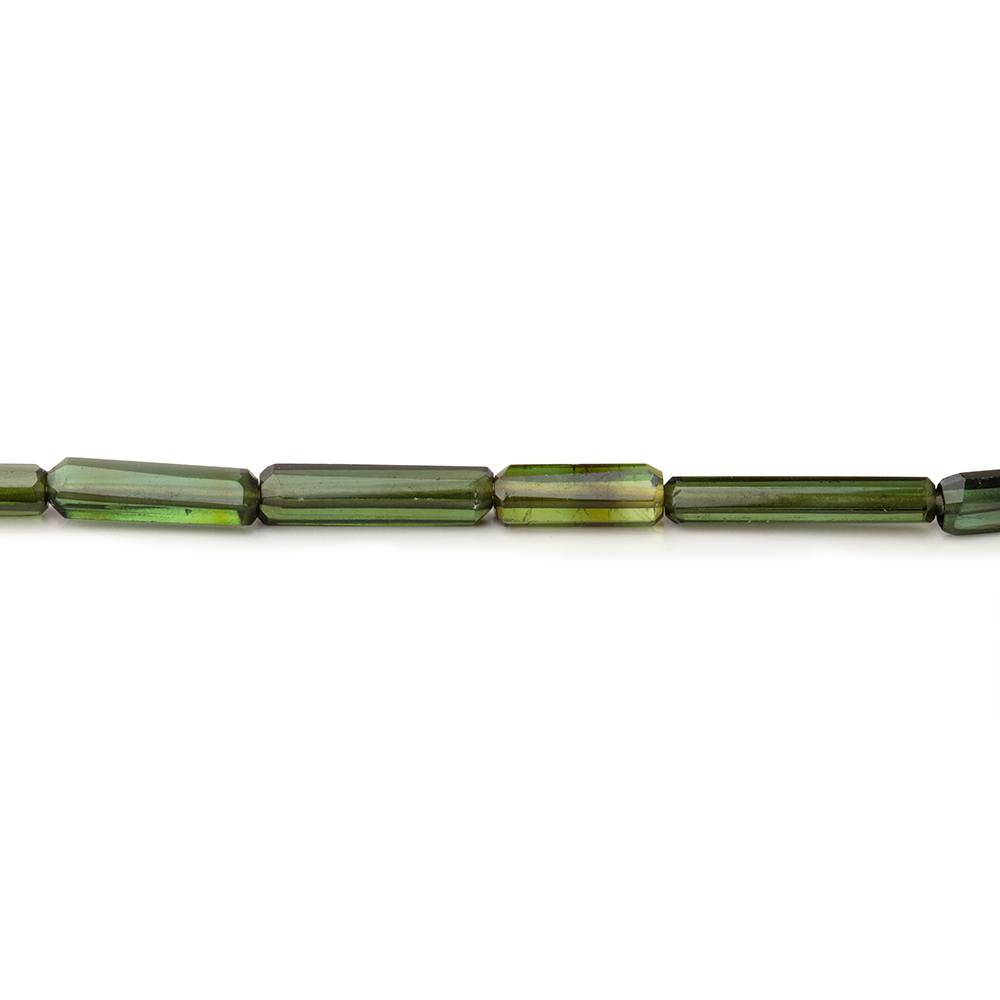 Shaded Green Tourmaline Natural Crystals 15 inch 33 beads