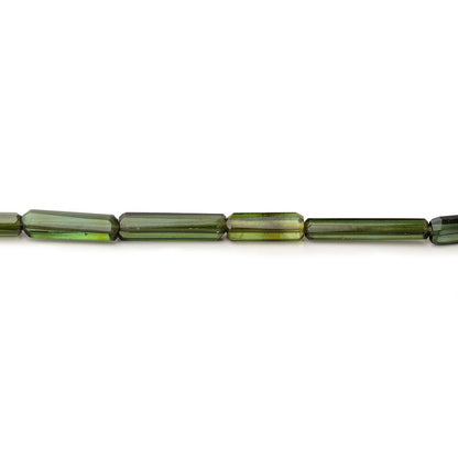 Shaded Green Tourmaline Natural Crystals 15 inch 33 beads