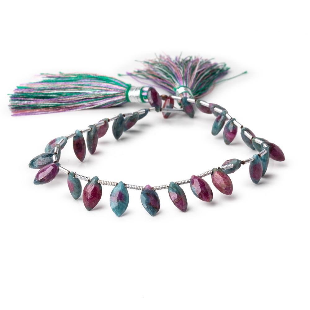 8x4-10x5mm Ruby in Zoisite Faceted Marquise Beads 8 inch 30 pieces