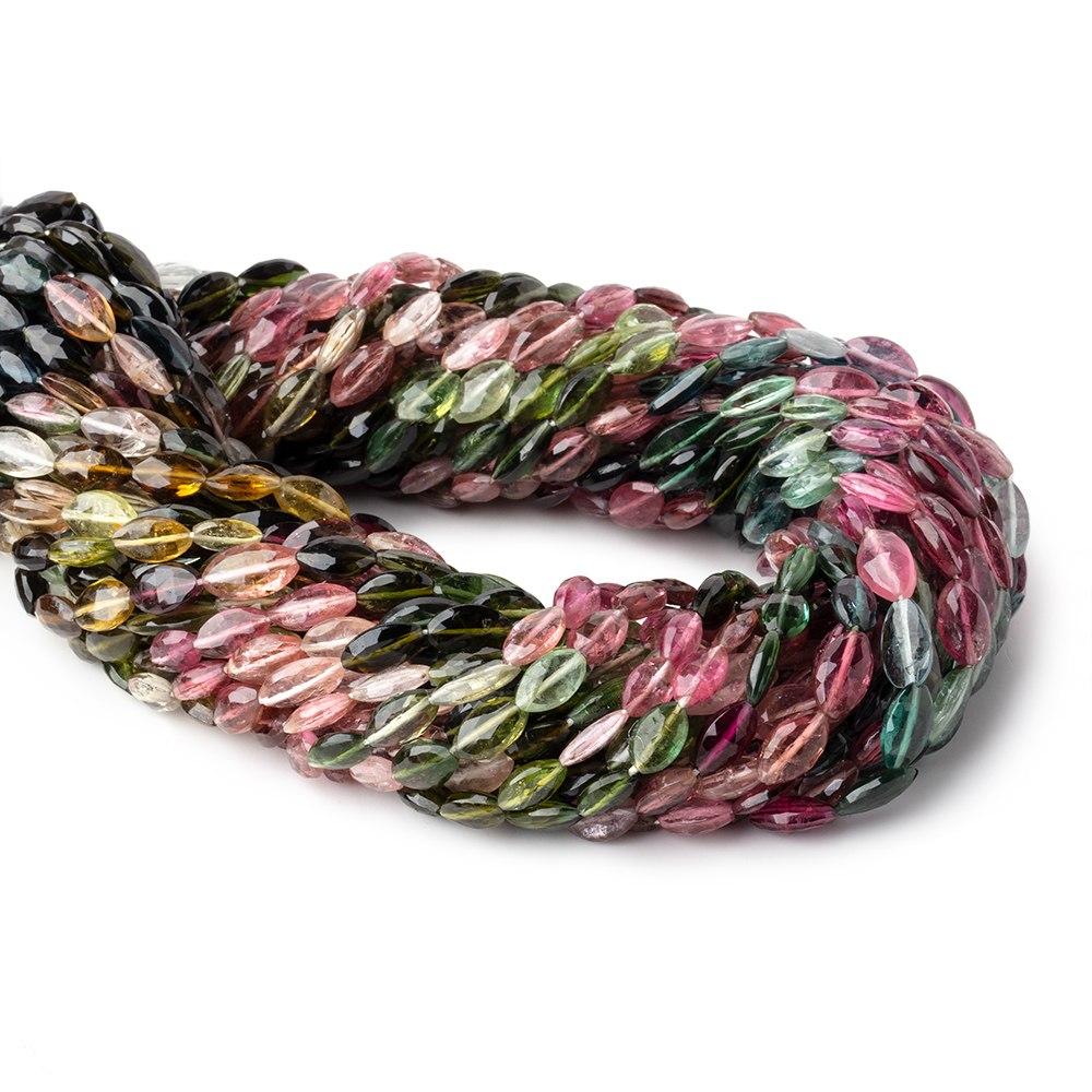 8x4-9x5mm Multi Color Tourmaline Faceted Marquise Beads 14 inch 43 pieces AA
