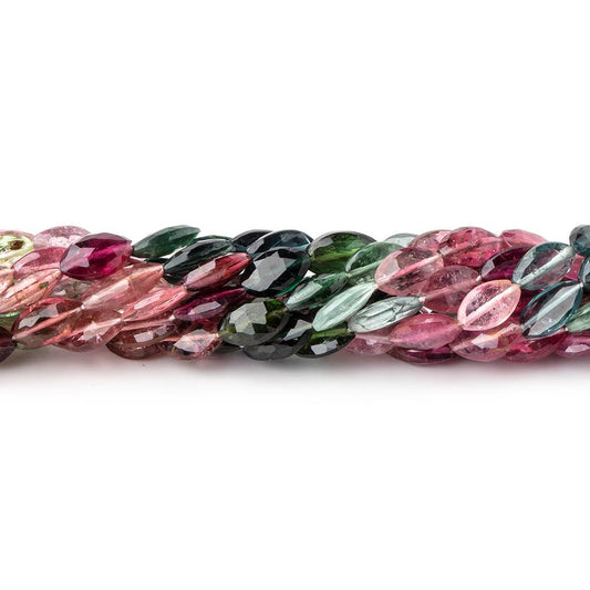8x4-9x5mm Multi Color Tourmaline Faceted Marquise Beads 14 inch 43 pieces AA