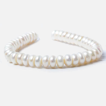 8x4mm Off White Button 2.5mm Drill Hole Freshwater Pearls 44 pcs