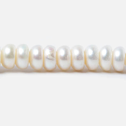 8x4mm Off White Button 2.5mm Drill Hole Freshwater Pearls 44 pcs