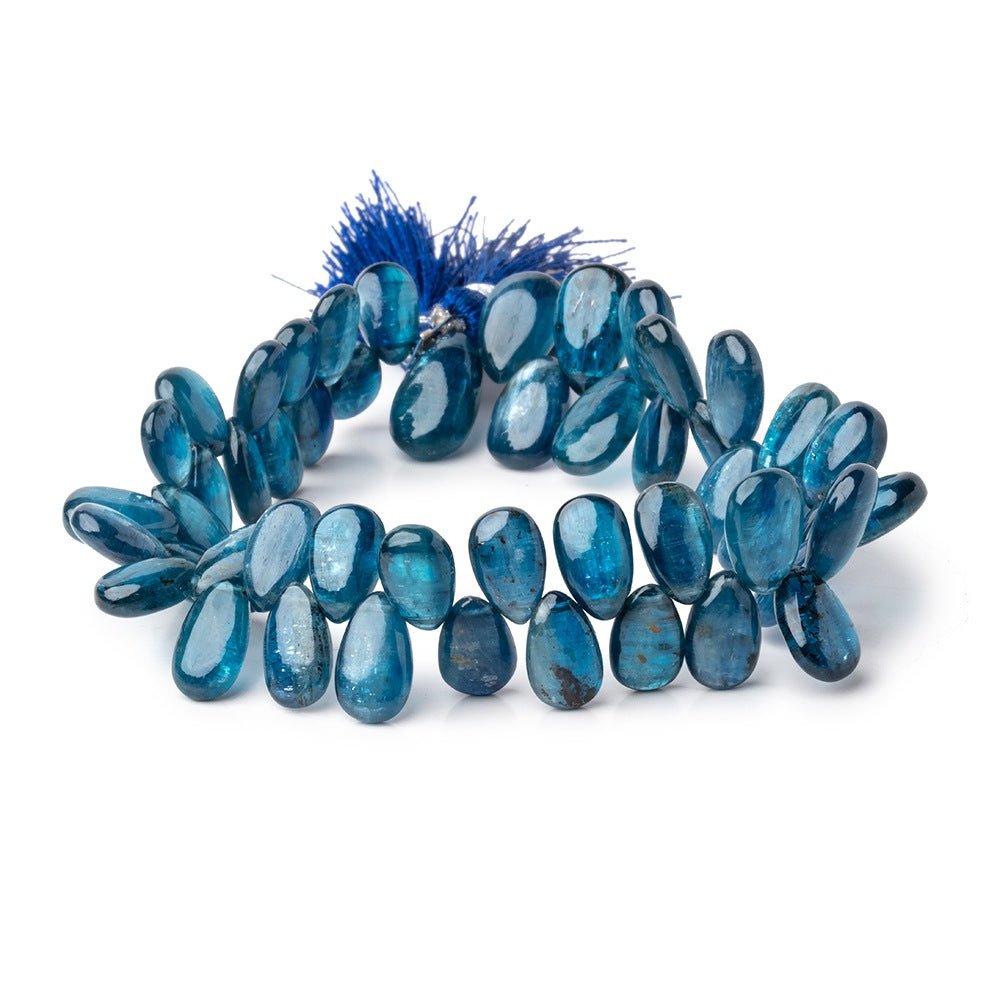 8x5-10x6mm Blue Kyanite Plain Pear Beads 7.5 inch 50 pieces