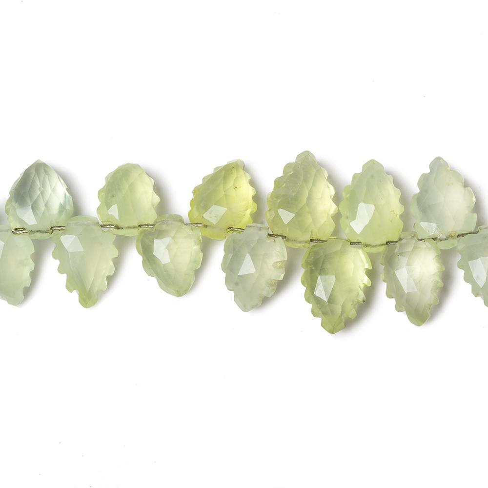 8x5-10x6mm Prehnite Scalloped Pear Beads 4 inch 26 pieces